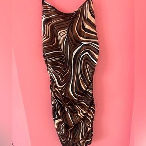 brown/creamy shein dress